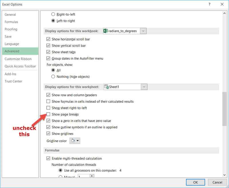 Øst Timor rense Gå til kredsløbet How to Remove Dotted Lines in Excel - Spreadsheet Planet