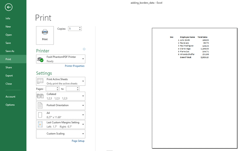 Print Preview without gridlines