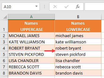 Converting Uppercase to lowercase