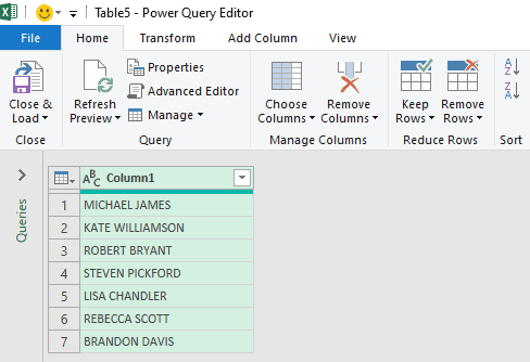 Power Query Editor