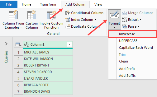 Add column in Power Query