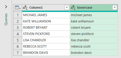 Lowercase column in Power Query