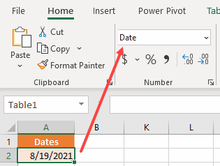 Introduza a data na célula A2