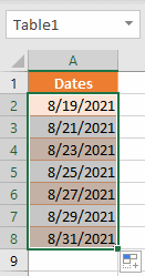 alternate dates autofilled