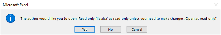 Read Only opening prompt