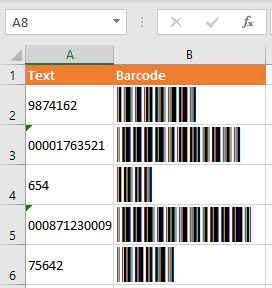 Final result with barcode