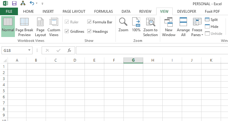 PERSONAL macro workbook comes to the foreground