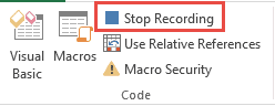 Click on Stop Recording