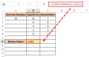 How to Convert Decimal to Binary in Excel