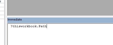 Enter ?thisworkbook.Path in immediate window