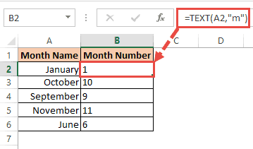 How to Convert Month Name to Number in Excel?
