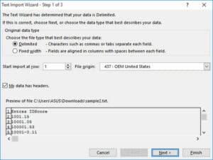 convert text file to excel spreadsheet