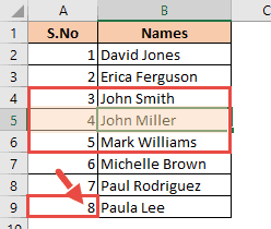 formula for sequential numbers in excel