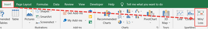 Click on Win-Loss Sparkline