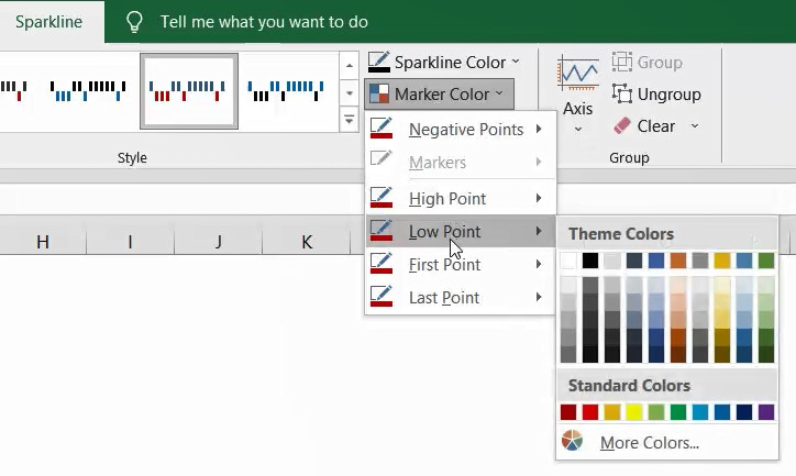 Select Low point color option