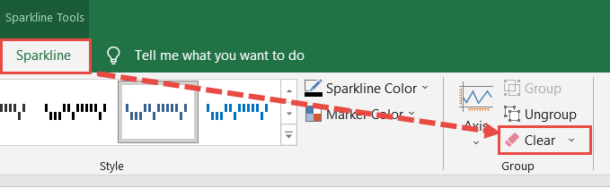 Clear sparkline