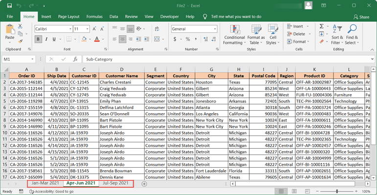 Excel files have been merged