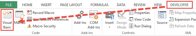 Click on Visual Basic