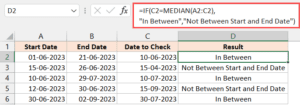 BETWEEN Formula in Excel (Using IF Function) - Examples