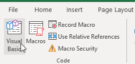 Click on Visual basic