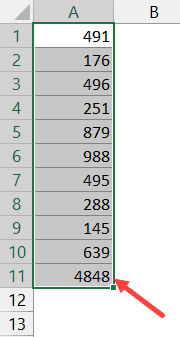 Autosum Column excel