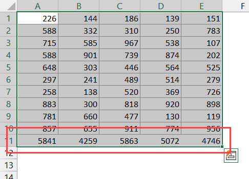 autosum multiple columns in Excel