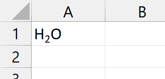 example of subscript in Excel