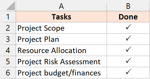 task list with checkmark