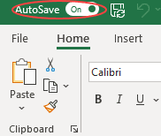 Autosave feature in Excel 365