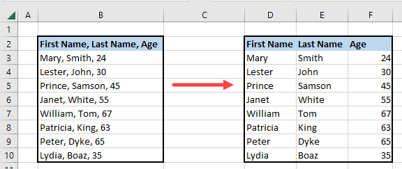 Opposite of Concatenate in Excel (Reverse Concatenate)