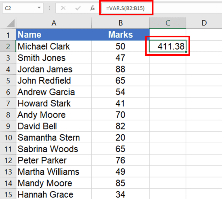 How to Calculate Variance in Excel?