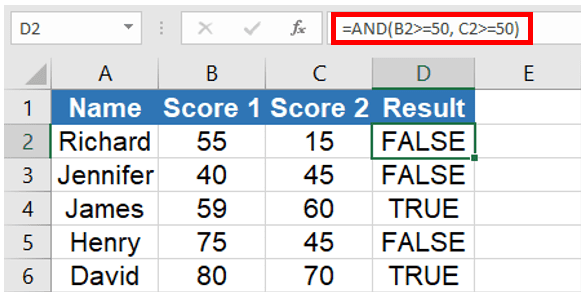 logical operator formula in Excel