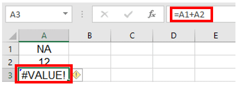 value error in excel