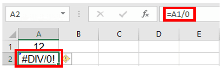 div error in Excel