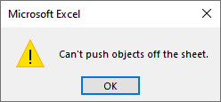 Can't Push Objects Off the Sheet prompt