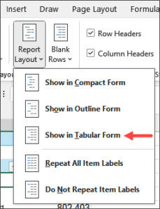Change a Pivot Table to Tabular Form (2 Easy Ways)