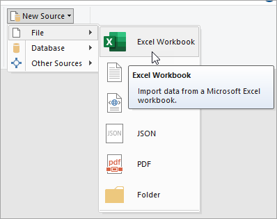 Click on the Excel workbook option.