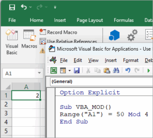 Using MOD Operator in VBA