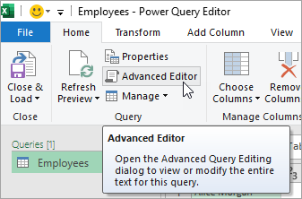Click on the Advanced Editor option. 