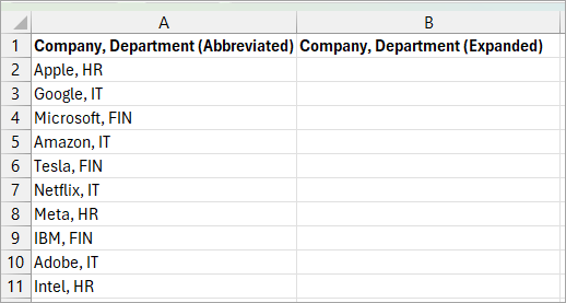 Dataset to do, find and replace in bulk. 