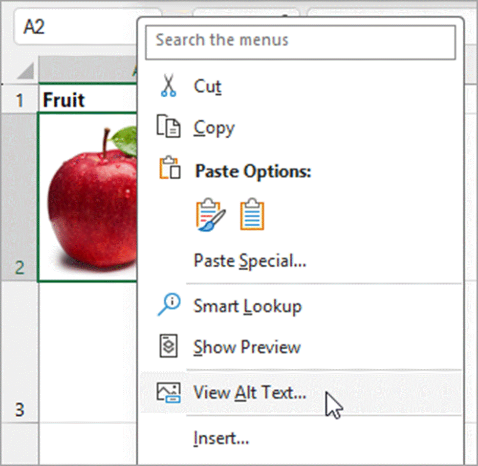 Click on 'View alt text' option.