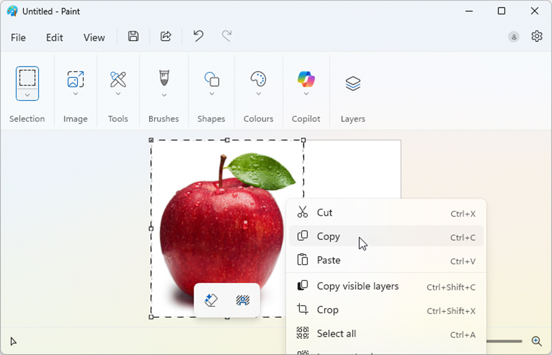 Copy the image from clipboard