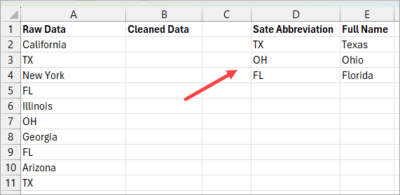 Mapping table to be used to do find and replace in bulk. 