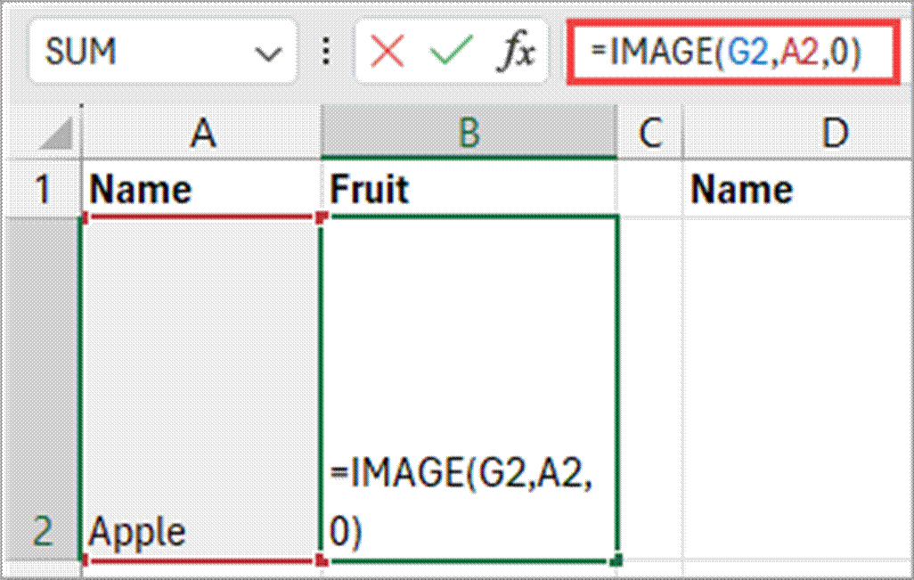 Use the IMAGE function to get the image from the hyperlink.
