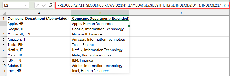 Reduce function to do multiple find and replaces. 