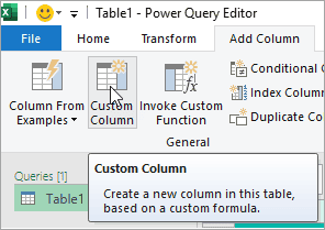 click the Custom Column option