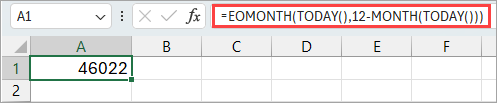 EOMONTH formula in excel