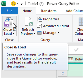 Click on the close and load button.