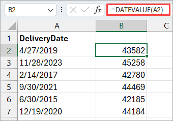 Date value function to fix the date format.