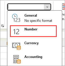 Apply the number format to the cells.